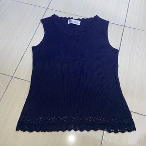 Vest Dark Blue Renda