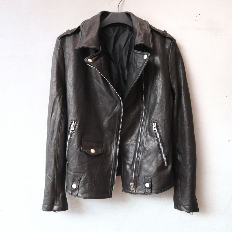 Casual Biker Leather jacket Wanita black, foto 8