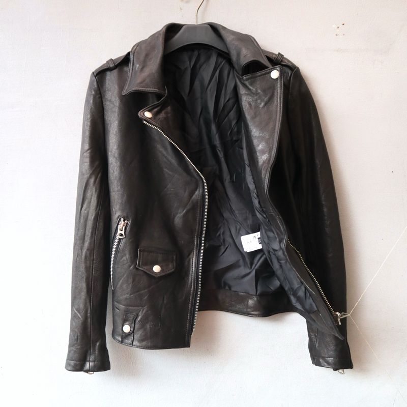 Casual Biker Leather jacket Wanita black, foto 2