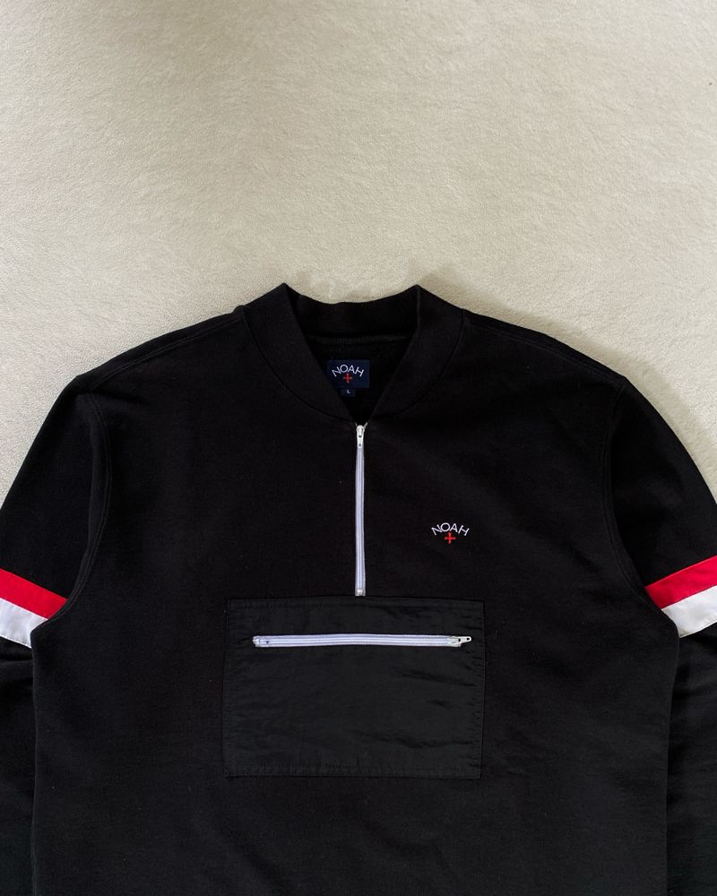 Noah NYC Quarter Zip Sweatshirt Black, foto 2