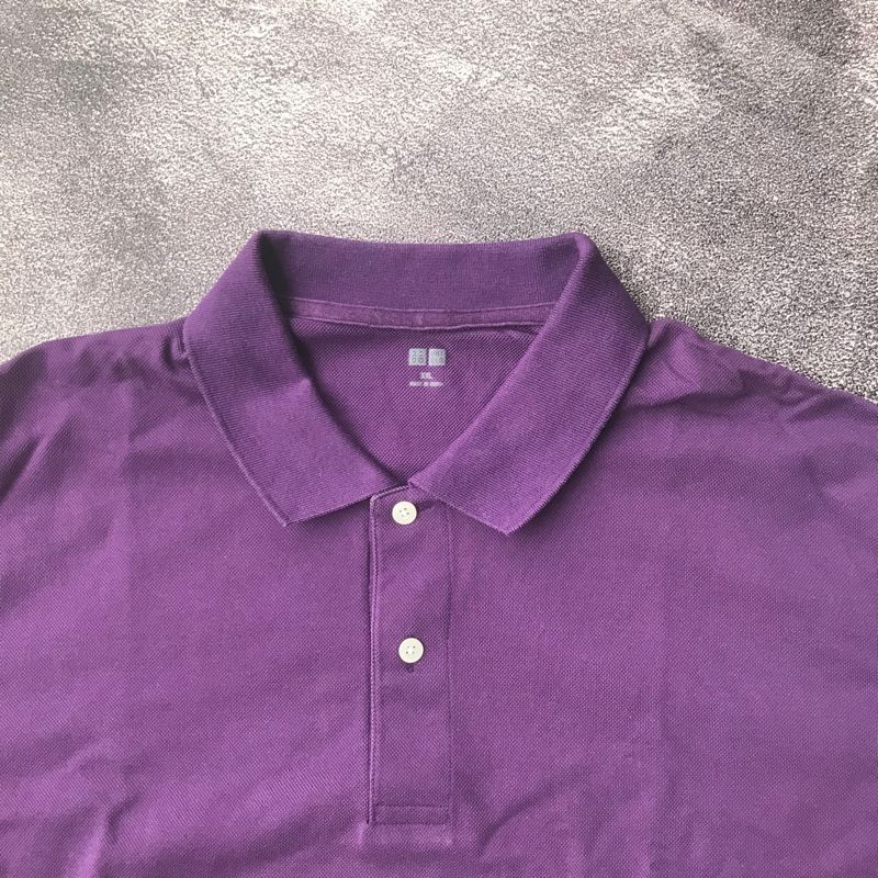 poloshirt uniqlo ungu, foto 3