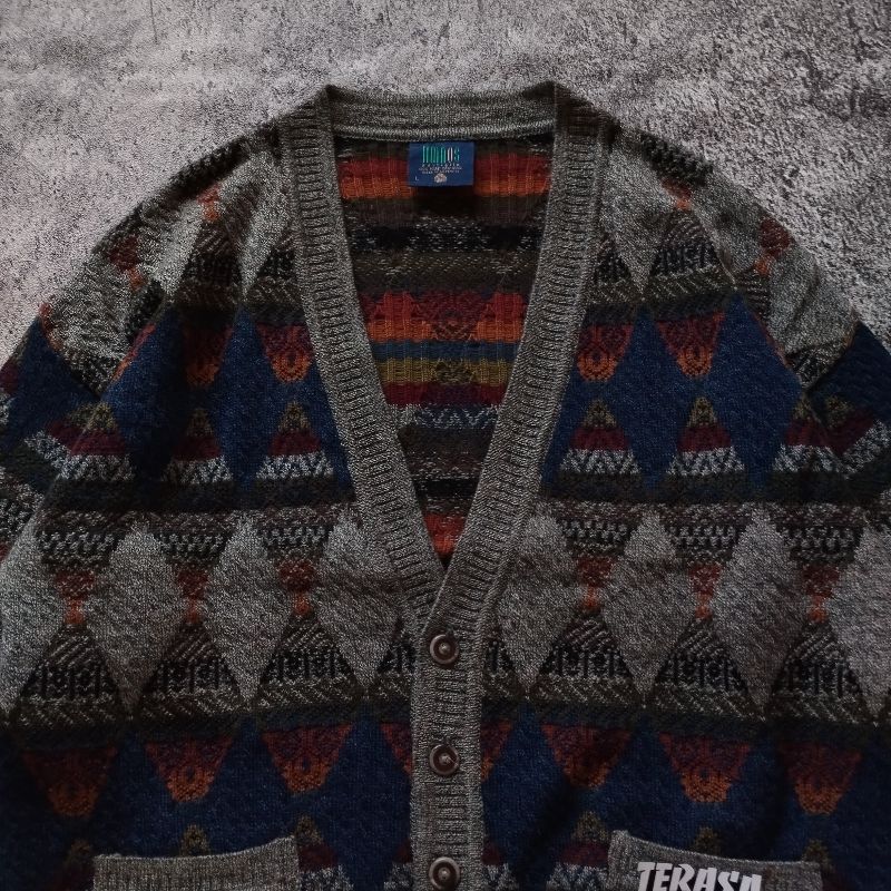 Coogi Vintage Cardigan Pria gray, foto 2