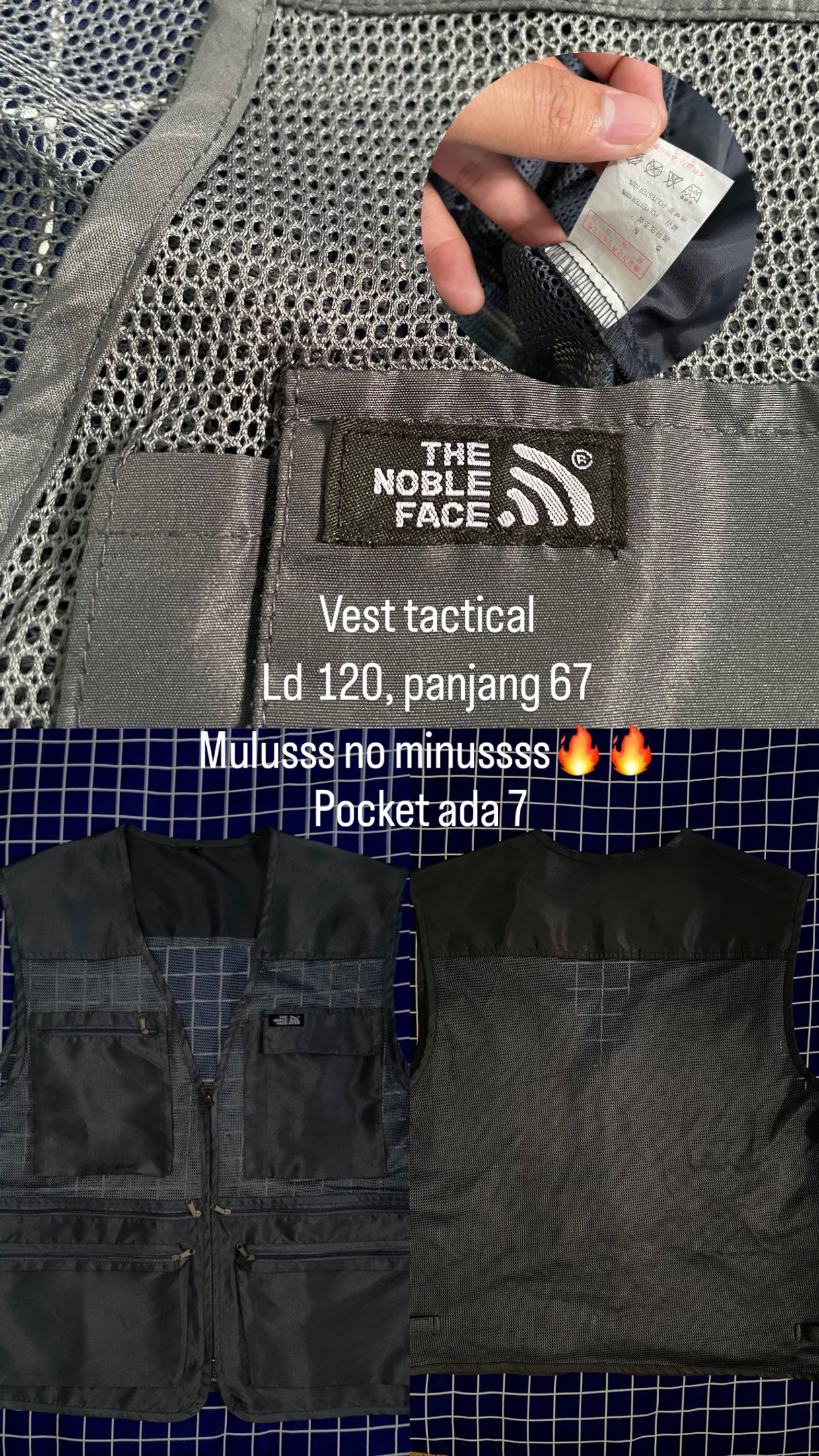 Biker Indie Vest Pria gray, foto 5