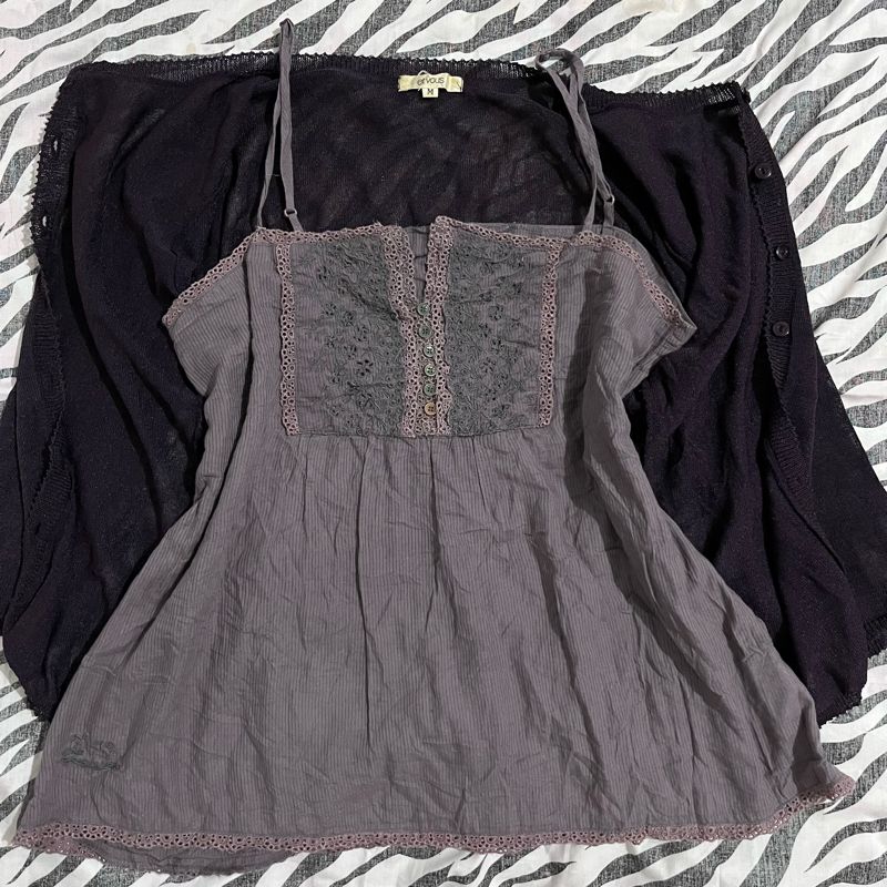 Y2K purple one set lace tanktop, foto 5