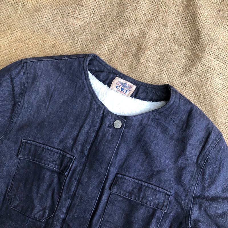 Collarless denim jacket Sherpa lined CVT Convertible, foto 2