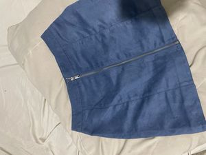 H&M suede mini skirt in denim
