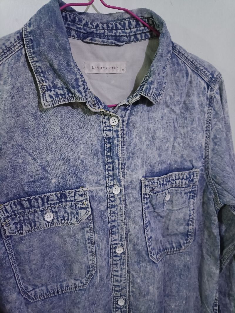 Tunik atasan wanita denim, foto 3