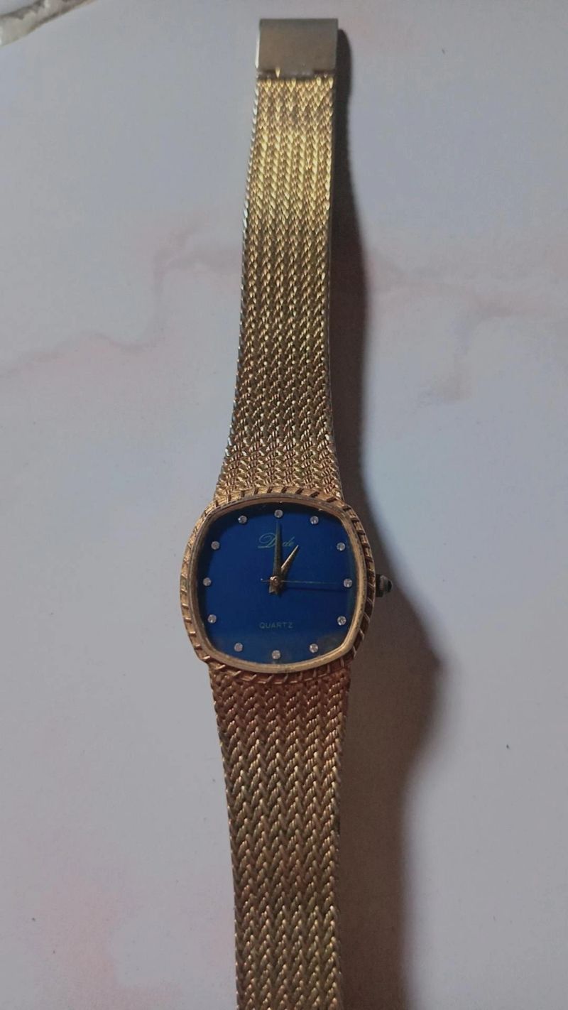 Jam Tangan Emas Dude Vintage Blue Dial, foto 4