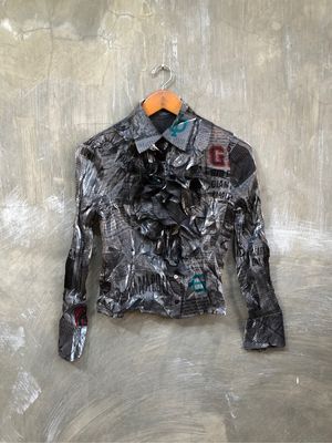 Y2K Unknown Japanese Shimmer Button Up
