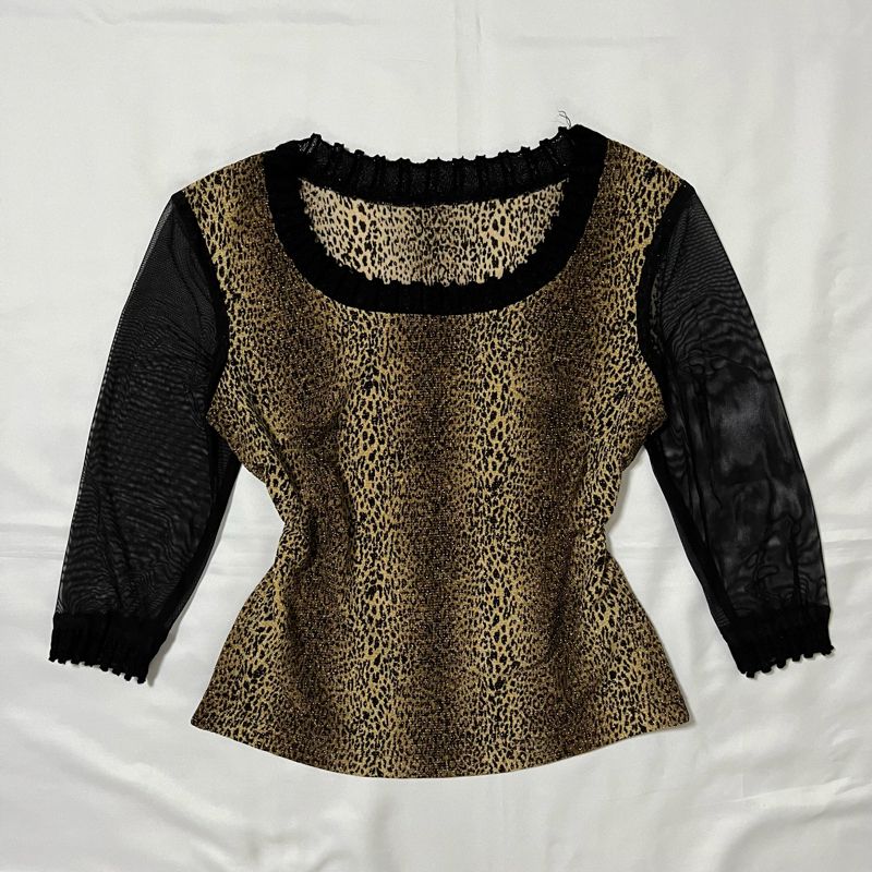 leopard mesh sleeve top, foto 2