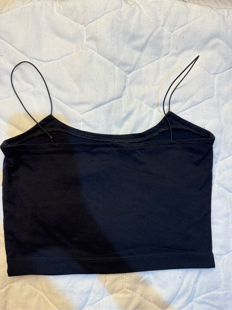 Black Cropped Spaghetti Strap Tank Top, foto 3