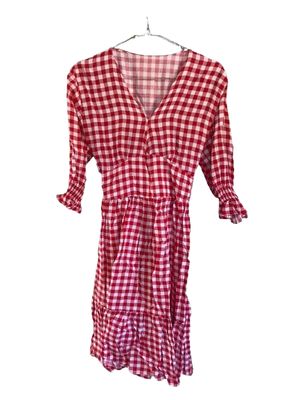Cottagecore Coquette Summer dress Wanita white red