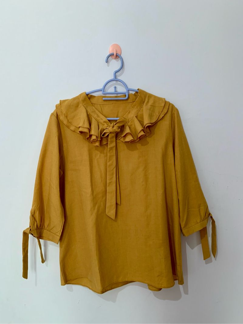 Mustard Tied Blouse, foto 2