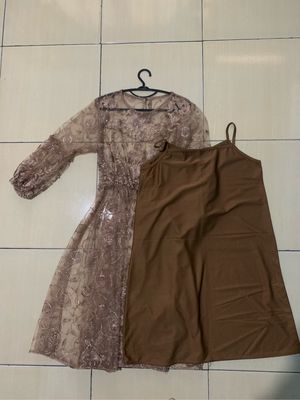 dress brukat plus inner