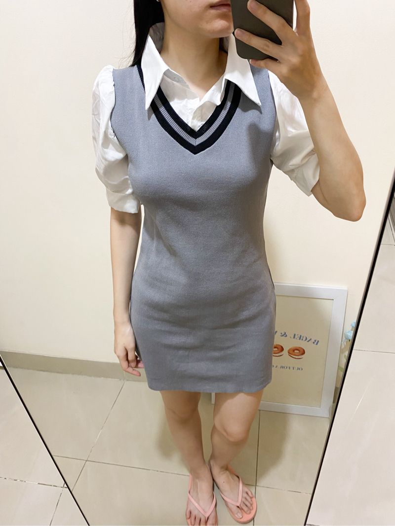 korean mini dress school uniform, foto 2
