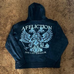 Affliction Signature Series Gothic Poem Y2K Hoodie Jacket Ou