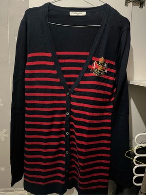 Cardigan bean pole navy merah size M
