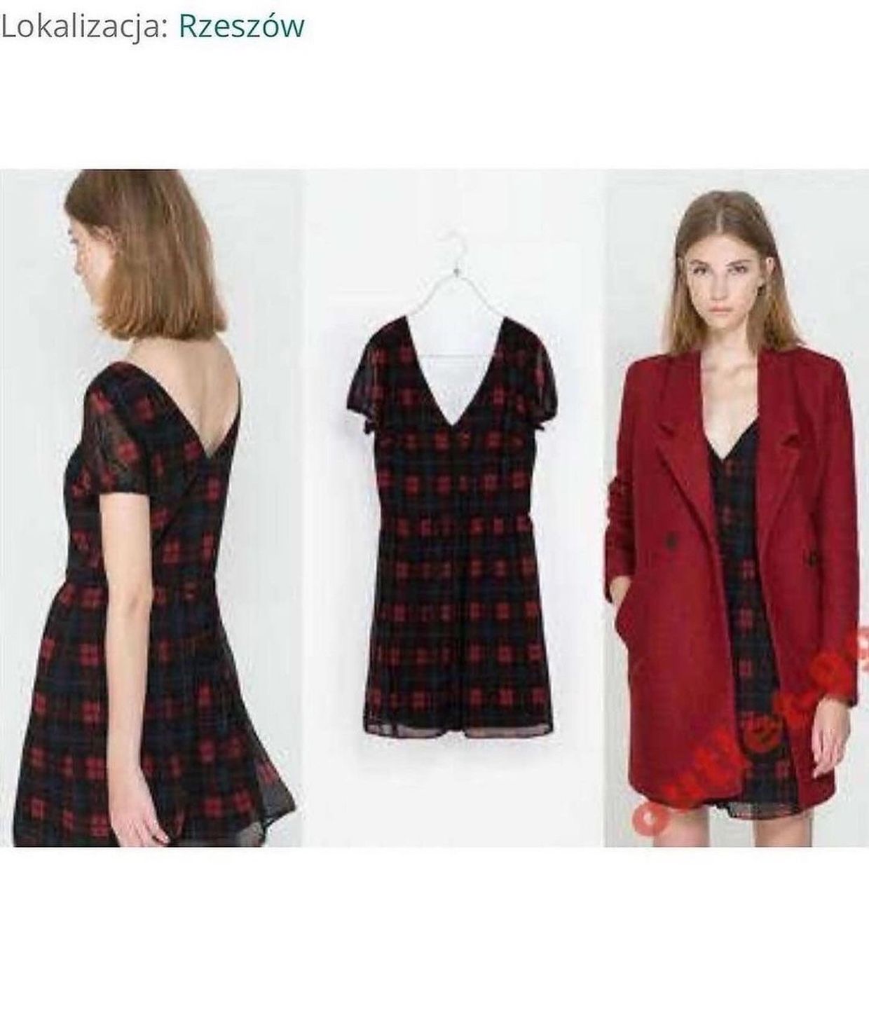 ZARA Avant Garde Evening dress Wanita red black