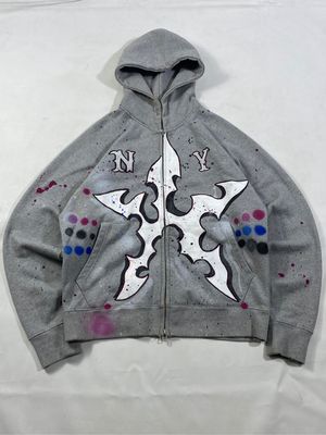 Reworked Painted Double Zip-Hoodie