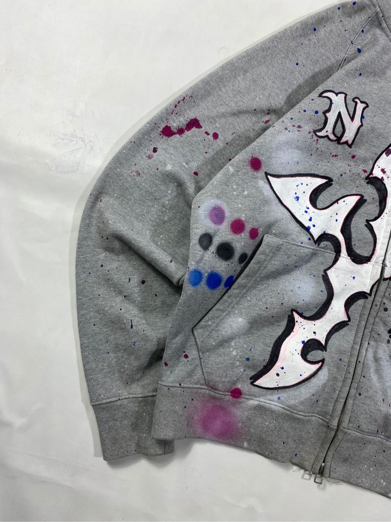 Reworked Painted Double Zip-Hoodie, foto 3