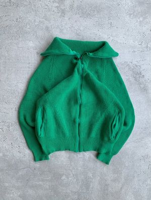Knitwear vintage basic full zipper jacket by Unbrand