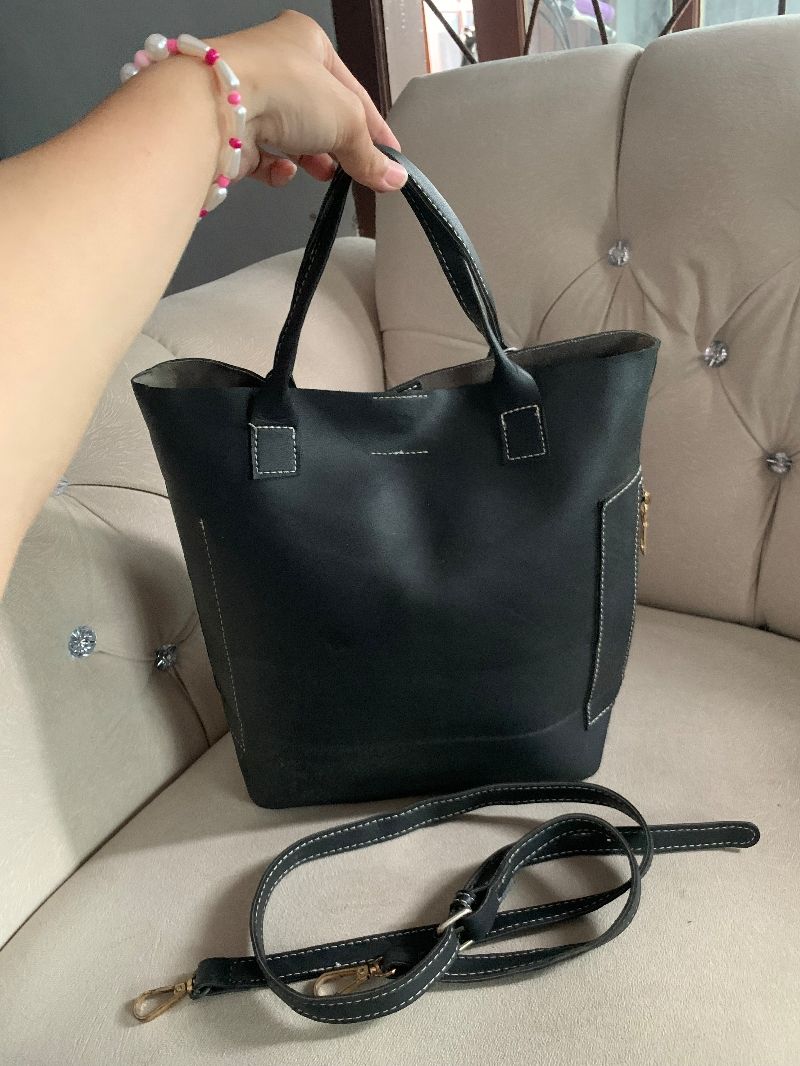 Tas hitam kulit jerut, foto 7