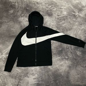 Hoodie Nike Big Swoosh Black White