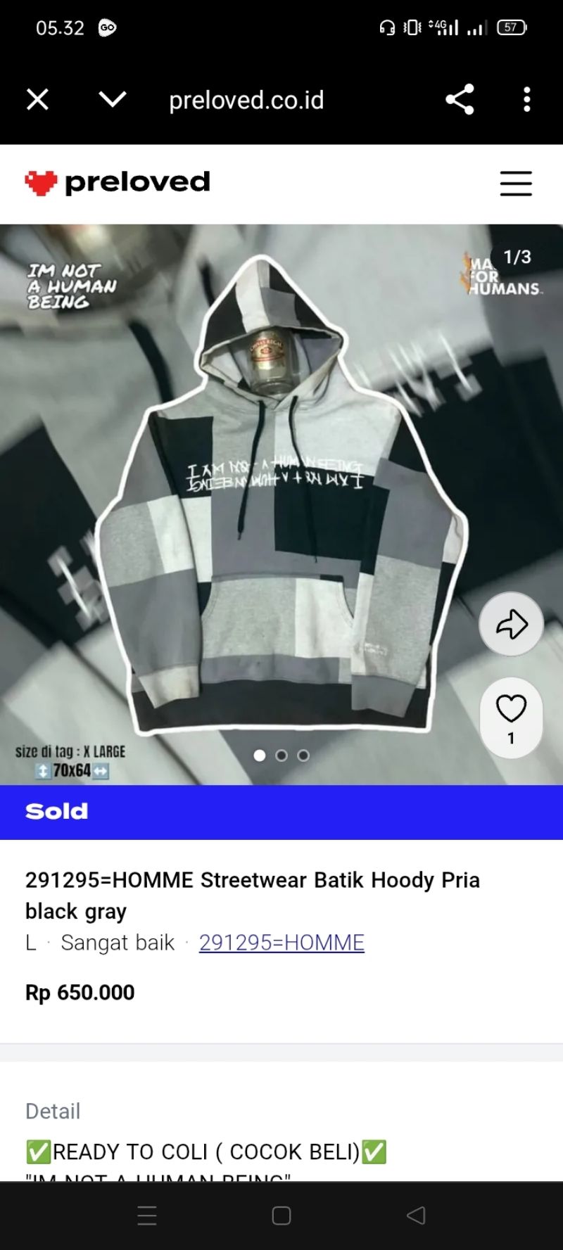 Hoodie iam not human being, foto 2