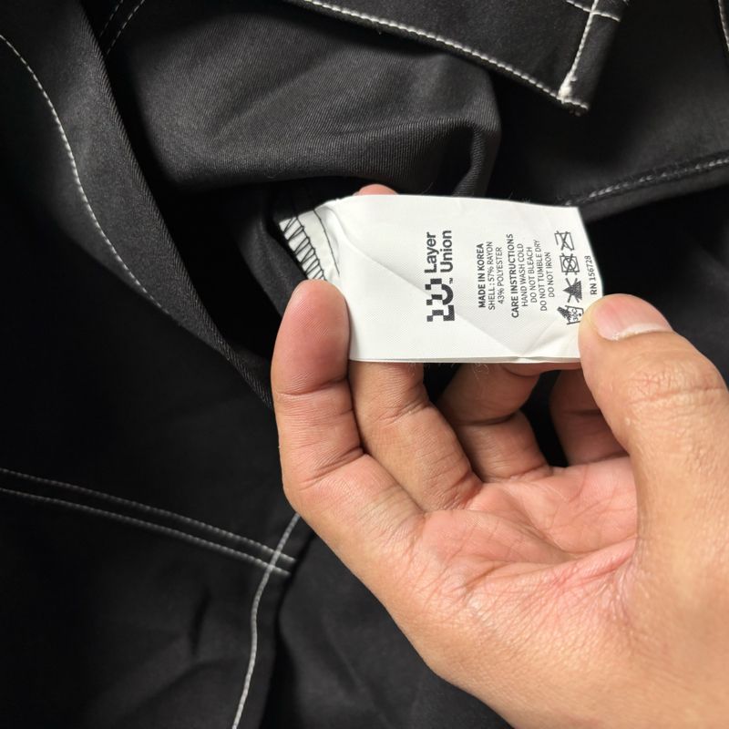 Layer Union White Stitch Black Outer Shirt size XL, foto 5