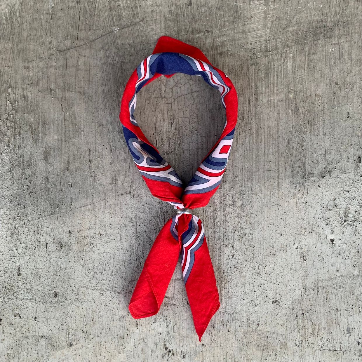 Vintage Scarf Pria red blue