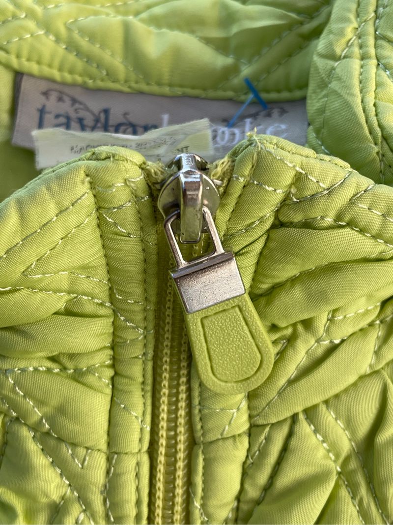 Taylor Brooke Lime Warm Quilted Vest Zip Front Good Shape, foto 4