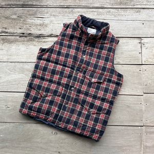 Coen Vintage Flannel Plaid Check Vest Rompi Casual