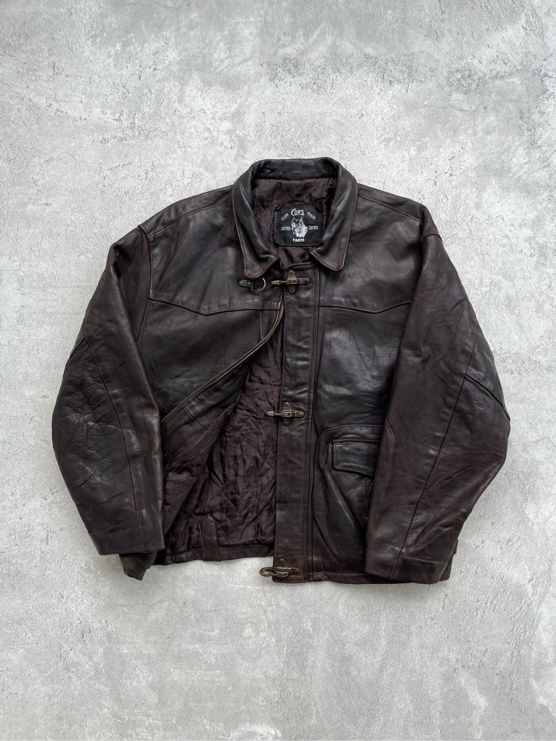 Vintage Leather jacket Pria black brown, foto 6