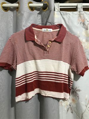 mini polo the b club crop shirt