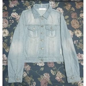 Jaket Crop Jeans Wanita OZOC