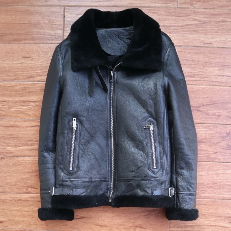 Jaket kulit asli L sapi model B3 mustang pilot aviator bombe, foto 3