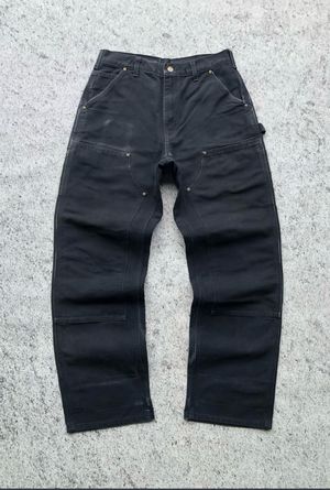 00's Faded Black Vintage Carhartt Double knee Pant - B01 BLK