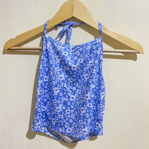 (NEW) Shein flower halter neck crop tanktop
