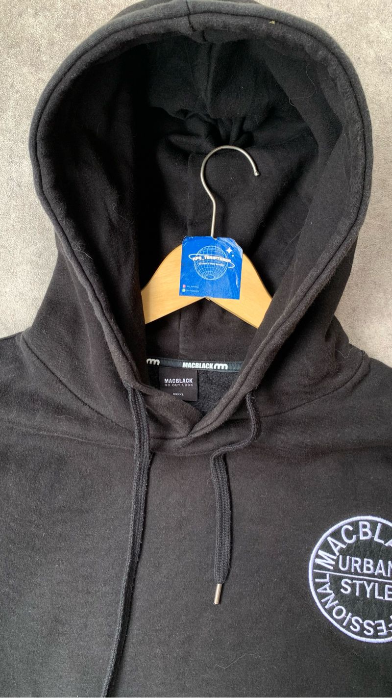 Hoodie macblack hitam size XL, foto 4