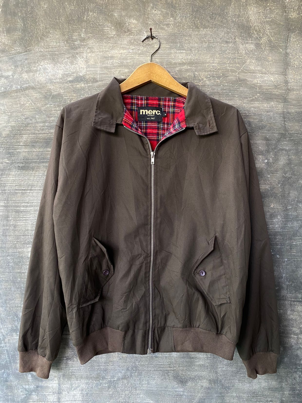 Vintage Casual Bomber jacket Pria brown