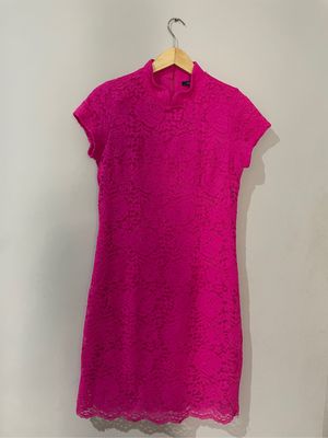 Dress Cheongsam Brokat Eprise Pink