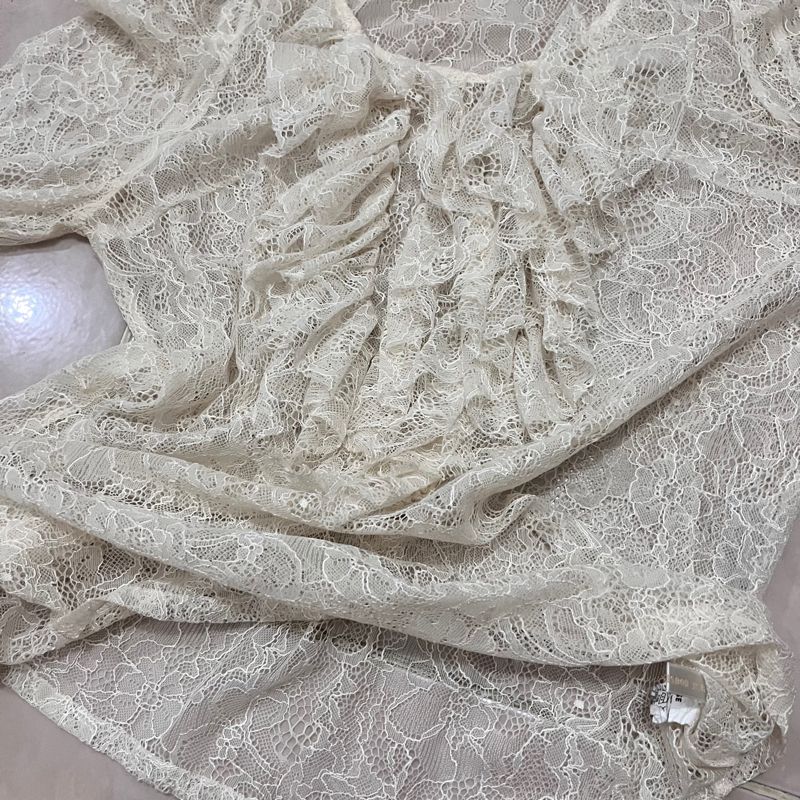outer brukat lace ruffle vintage, foto 6
