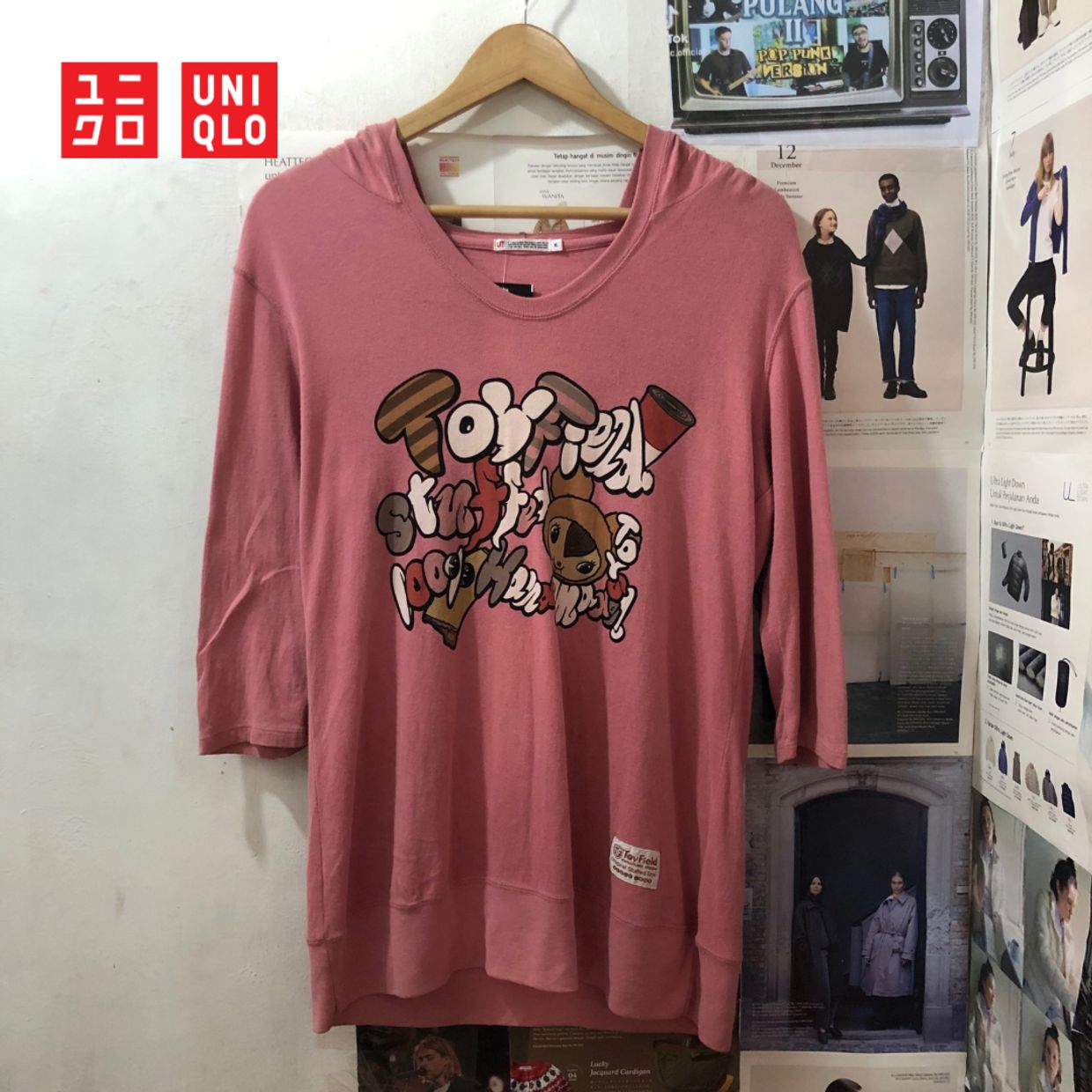 Uniqlo Casual Hoody Wanita pink