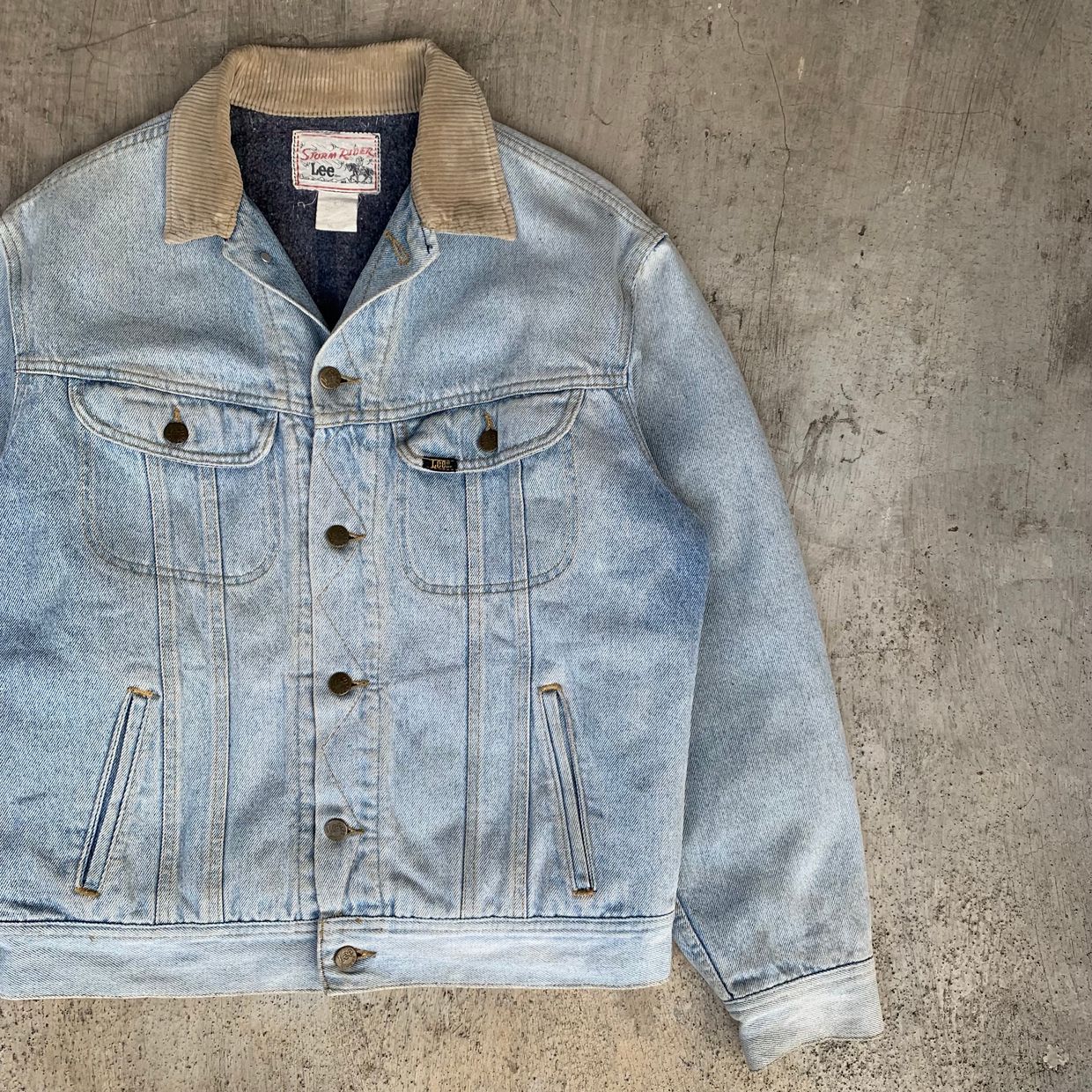 Lee Vintage Biker Denim jacket Pria blue, foto 3