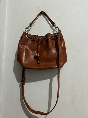 Nicole Leather Drawstring Bag