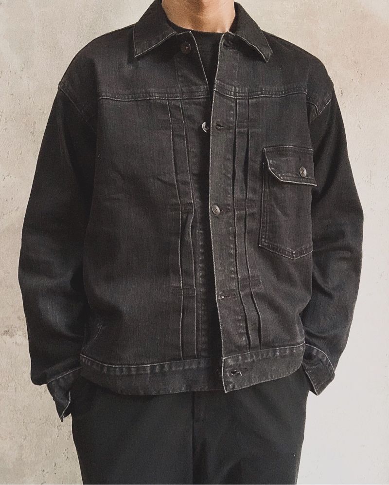 TYPE 1 TRUCKER JACKET BY UNIQLO BLACK WASHED, foto 3