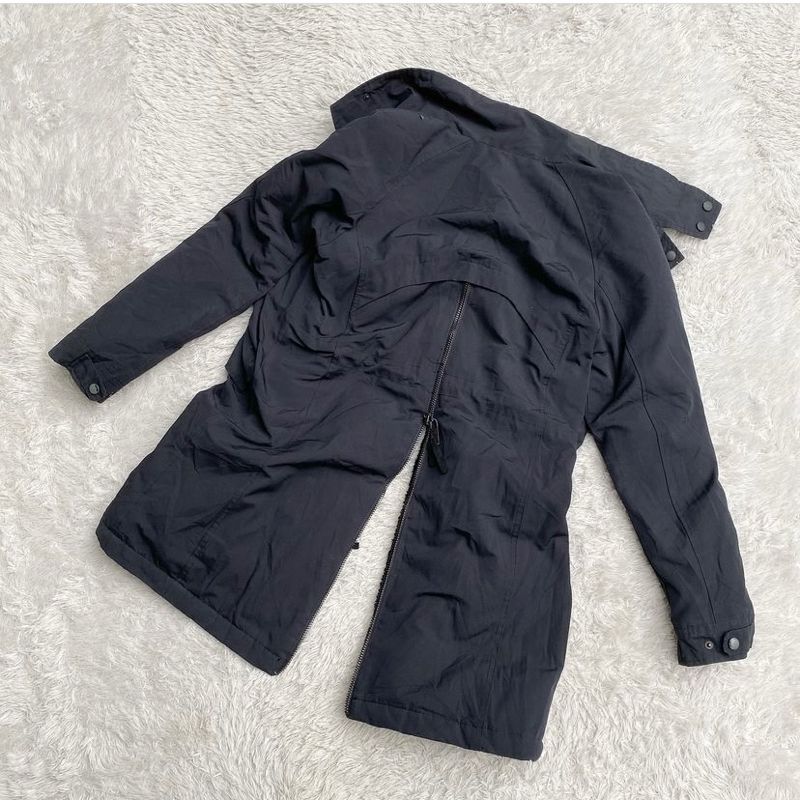 Zara Basic Field Long Parka Jacket Black, foto 3
