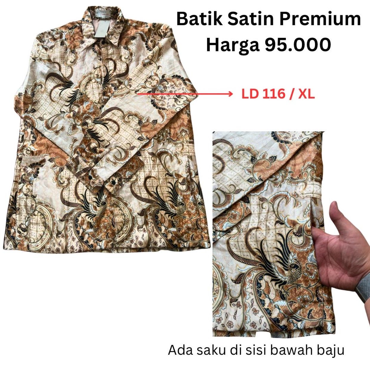 Batik Casual shirt Pria tan cream