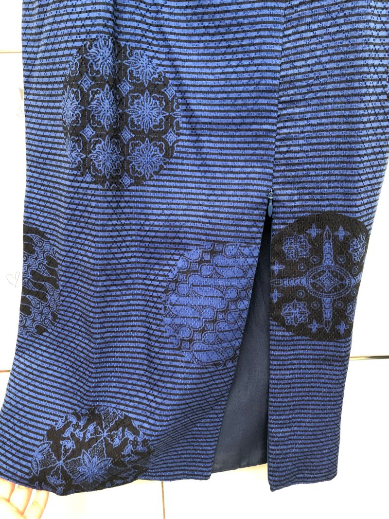 Midi Blue Dress with Batik Combination, foto 5