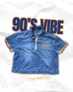 CROP DENIM TOP FOR 90's VIBE/VINTAGE
